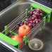 Stainless Steel Adjustable Telescopic Kitchen Over Sink Dish Drying Rack Insert Storage Organizer Fruit Vegetable Tray Drainer